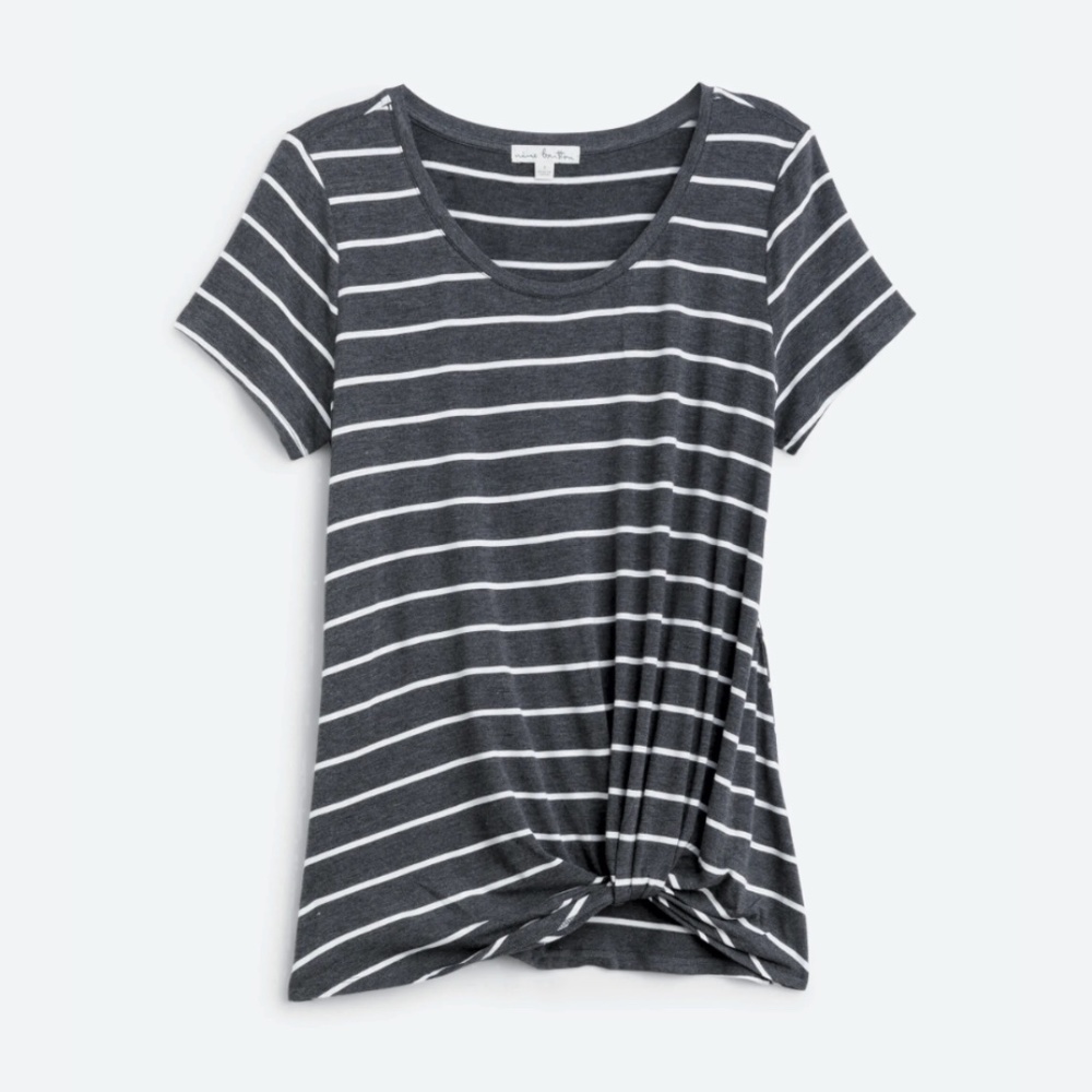 NINE BRITTON Levie Knot Front Knit Tee